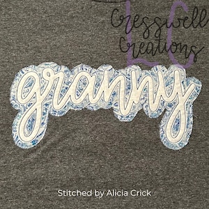 Granny Bean Stitch Double Applique Machine Embroidery Design