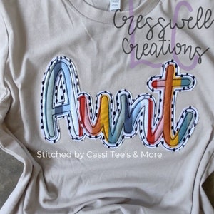 Tante Bean Stitch Doppel Applikation Maschinenstickerei