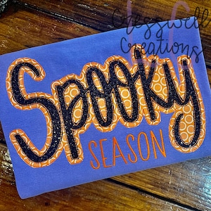 Spooky Season Bean Stitch Double Applique Machine Embroidery Design