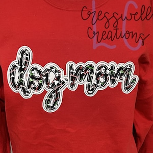 Dog Mom Bean Stitch Double Applique Machine Embroidery Design