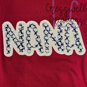 Nana Bean Stitch Double Applique Machine Embroidery Design