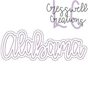 The State of Alabama Bean Stitch Doppel Applikation Maschinenstickerei