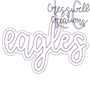 High School Mascot Eagles Bean Stitch Double Applique Machine Embroidery Design