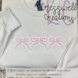 Bows 3D Puff Machine Embroidery Design