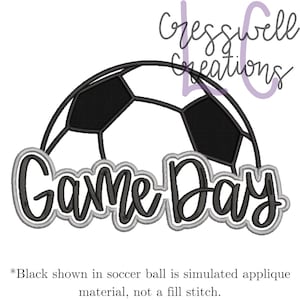 Game Day Soccer Applique Machine Embroidery Design
