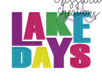 Lake Days Machine Embroidery Design