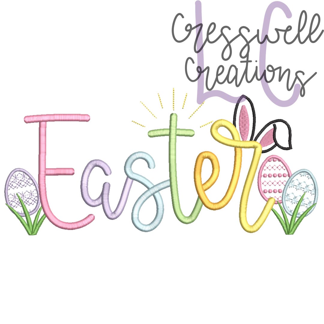 Easter Script Sign Easter Script Machine Embroidery Design - Etsy