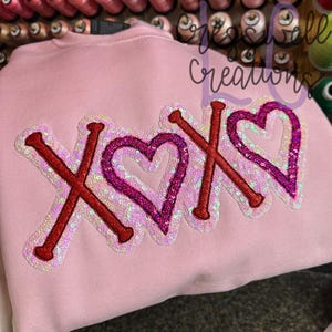 XOXO Bean Stitch Double Applique Machine Embroidery Design