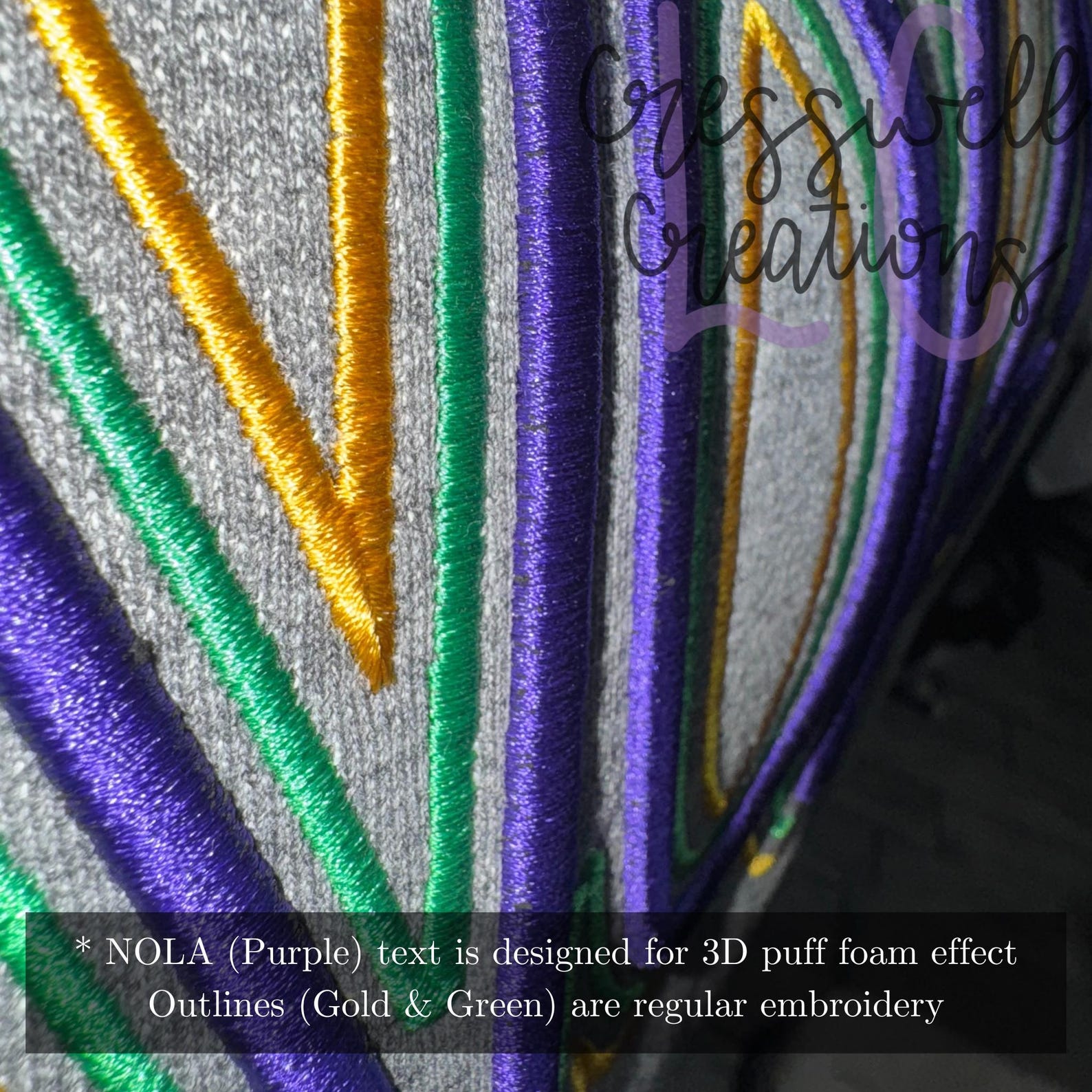 NOLA 3D Puff Machine Embroidery Design - Etsy