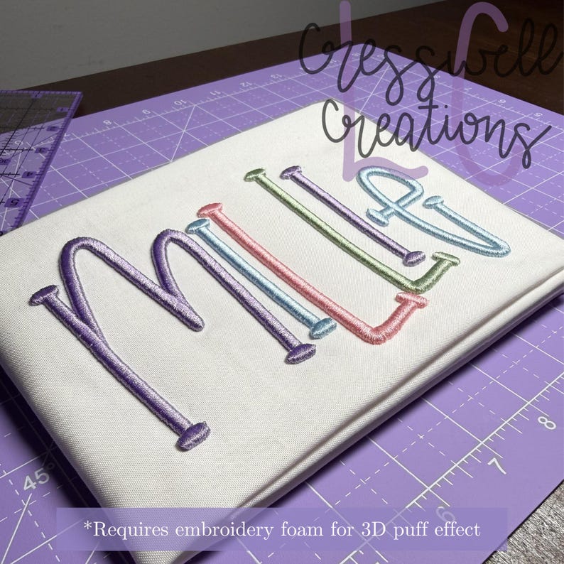Millie 3D Puff Font for Machine Embroidery - Etsy