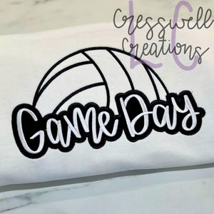Game Day Volleyball Applique Machine Embroidery Design