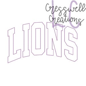 High School Mascot Lions Embossed 3D Puff Machine Embroidery Design