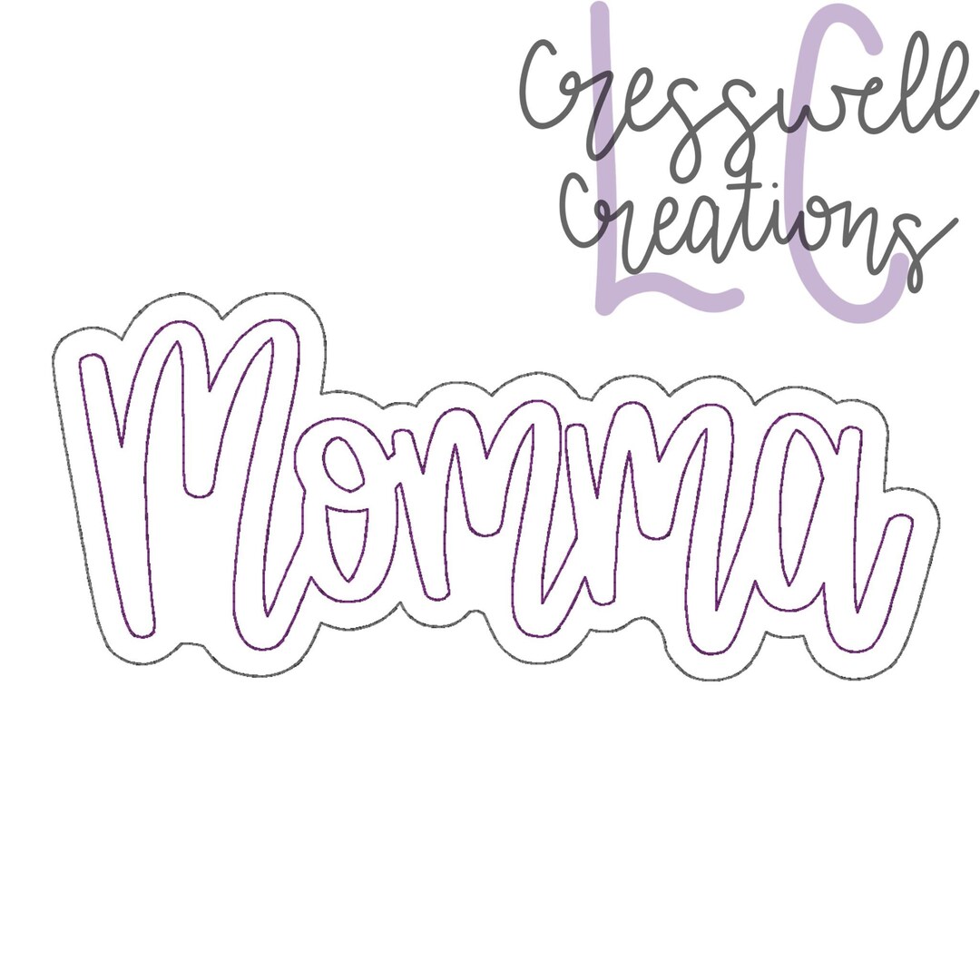 Momma Double Applique Machine Embroidery Design Etsy