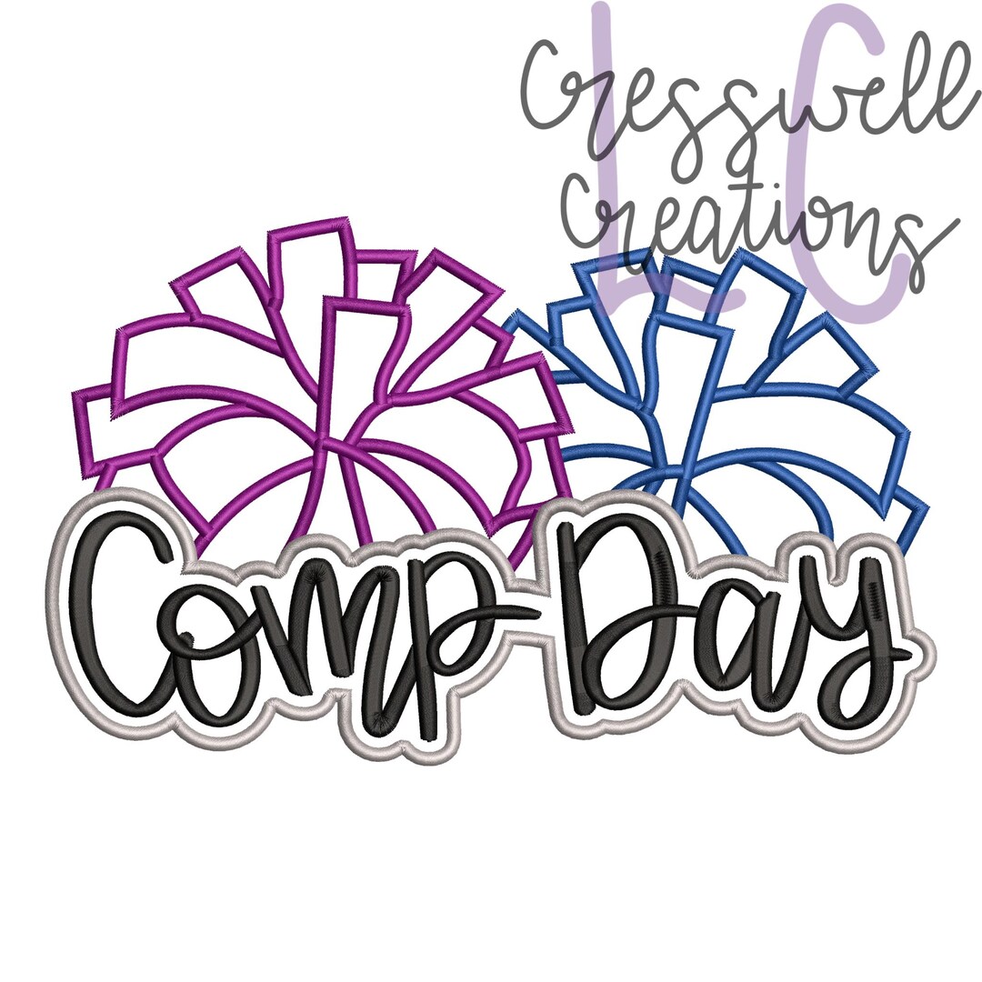 Comp Day Cheer Applique Machine Embroidery Design - Etsy