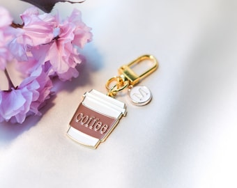 Coffee Keychain For Coffee Lovers Bag Charm For Purse Cute BFF Keychain Gift Idea For Her Coffee Mom Keychain For Women Birthday Gift Sister