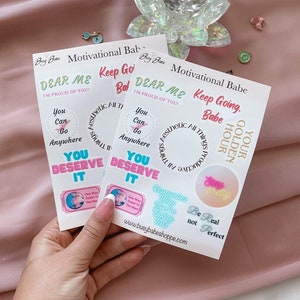 Motivierendes Babe Aufkleber Blatt, Inspirational Sticker, Girly Aufkleber, Geschenk für Journalismus, positiv Affirmativ, Scrapbook Sticks, Manifest