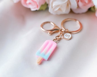 Personalized Ice Cream Keychain, Random Choice, Summer Accessories, Gift for Best Friend, Bag Charm, Foodie Gift, Dessert Charm, Food Lover