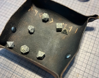 Custom Leather Dice Tray: Handmade Collapsible RPG Valet