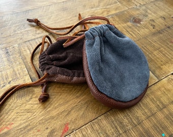 Handmade Leather Drawstring Pouch: Cosplay Coin, Dice, or Crystal Bag