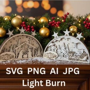 Lasercut Datei Lichterbogen Set – 2 Lichterbögen SVG AI LightBurn – Digitale Laserdatei Download