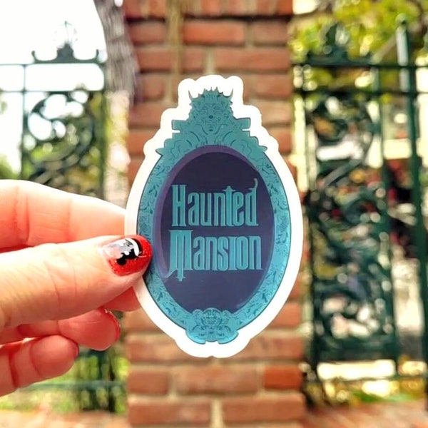 Haunted Mansion Gate Sign Sticker - Disneyland Attraction Water Bottle Decal - Magic Kingdom Landmarks Scrapbooking