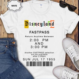 Vintage Disneyland FastPass Shirt, Retro Vacation Group Tee, Multi Design image 1