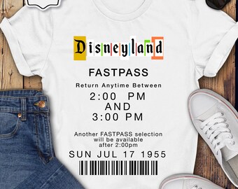 Koszulka Vintage Disneyland FastPass, koszulka retro Vacation Group, wiele wzorów