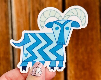 Naklejka Mary Blair Five Legged Goat | Współczesny kurort z połowy wieku Disney Vinyl Decal