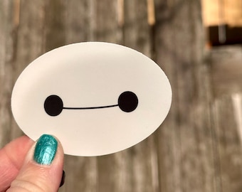 Naklejka winylowa z głową Baymaxa – inspirowana robotem z filmu Wielka Szóstka
