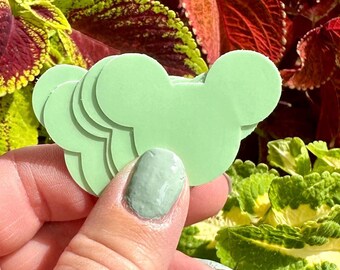 Micky-Aufkleber Grün: Pastellfarbener wasserfester Vinyl-Aufkleber