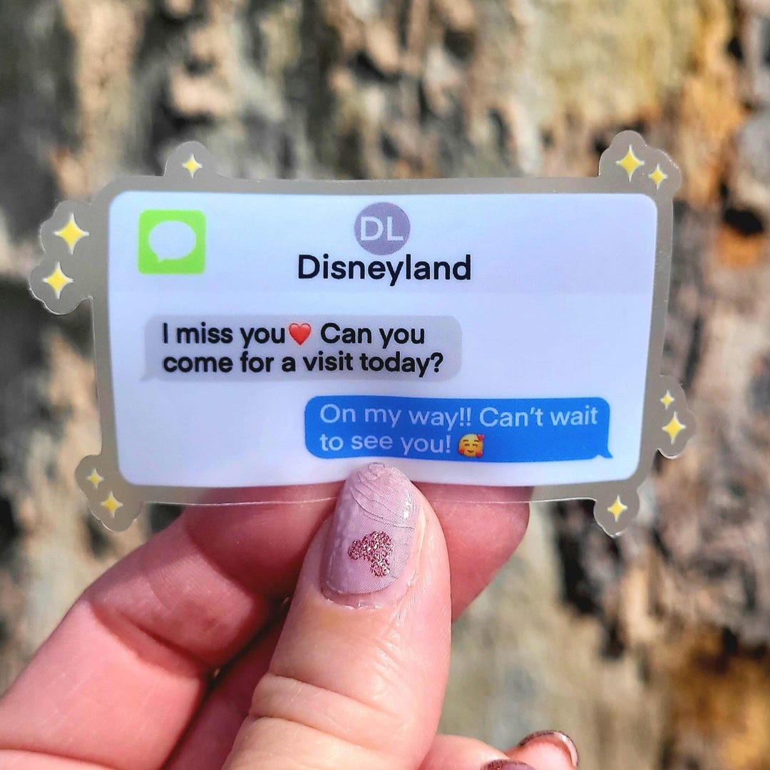 Disneyland Text Message Vinyl Sticker: Waterproof Imessage Decal - Etsy