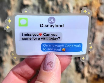 Disneyland Text Message Vinyl Sticker: Waterproof iMessage Decal