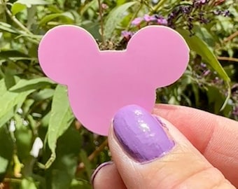 Sticker en forme de Mickey rose : Sticker vinyle imperméable pastel