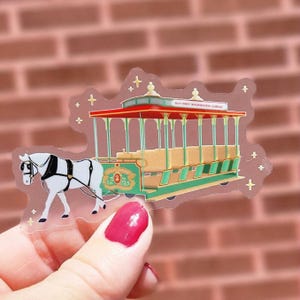 Main Street USA Horse-drawn Street Car Sticker, Magic Kingdom Trolley Water Bottle Decal, Disneyland Vintage Laptop Vinyl, WDW Scrapbooking