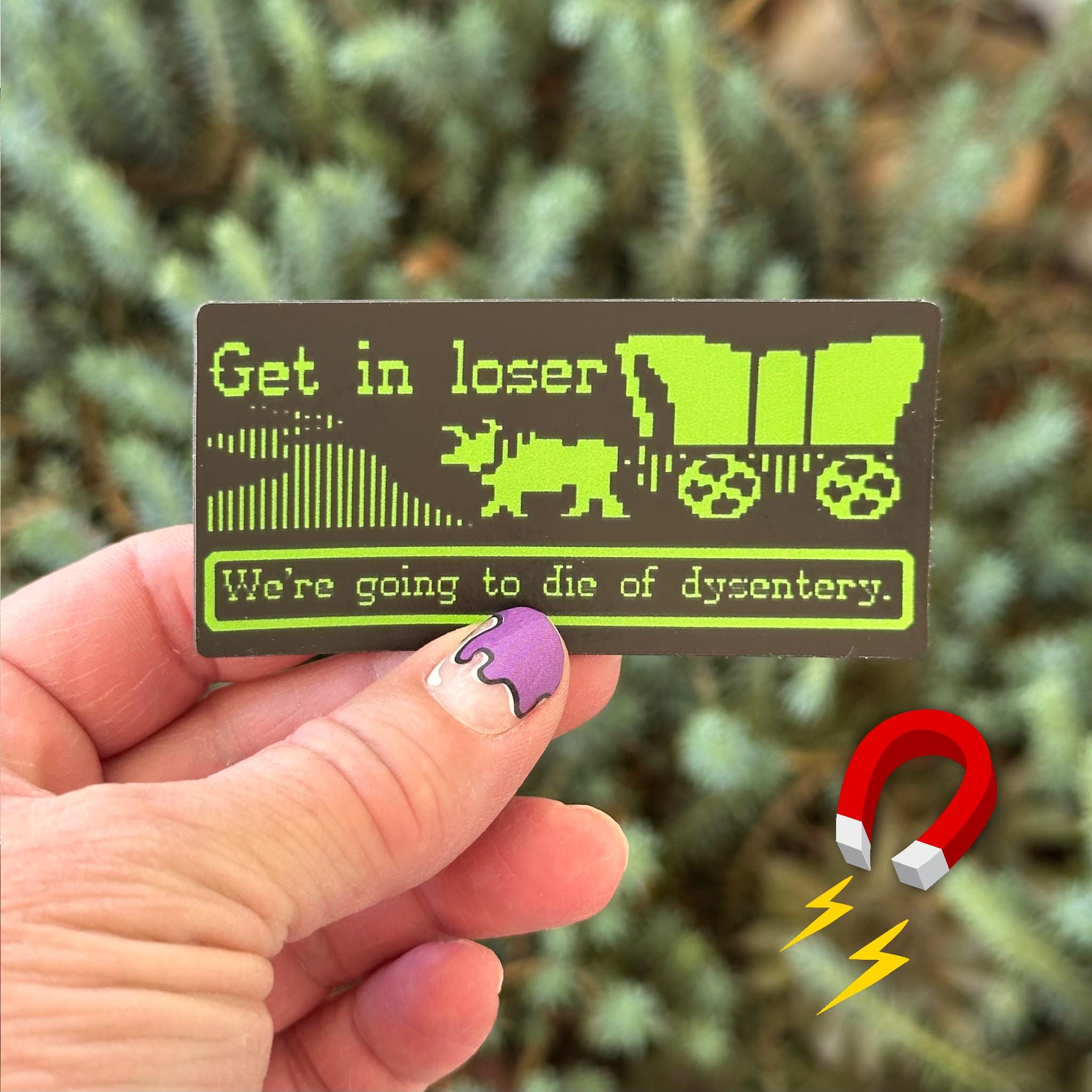 Oregon Trail Fridge Magnet: Funny Retro 90s Dysentery Meme Refrigerator Deco product image