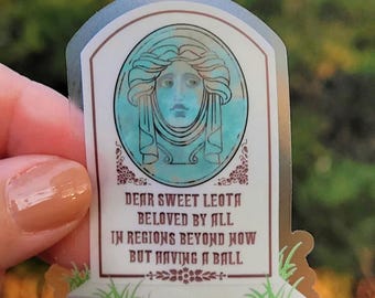 Pegatina de la lápida de Madame Leota: Calcomanía de la mansión encantada