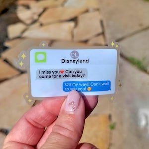 Disneyland Text Message Sticker, Cute Vinyl Decal for Laptop or Water Bottle, Disney Fan Gift, Park Trip Accessory, Disney Adult iMessage