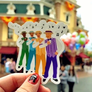 The Dapper Dans Sticker - Magic Kingdom Barbershop Quartet Water Bottle Decal - Disneyland Main Street USA Waterproof Sticker