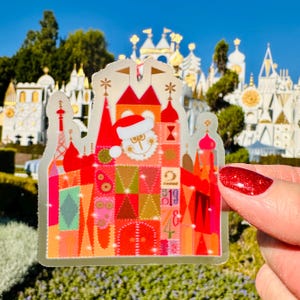 Small World Christmas Sticker: Disneyland Holiday Vinyl Decal