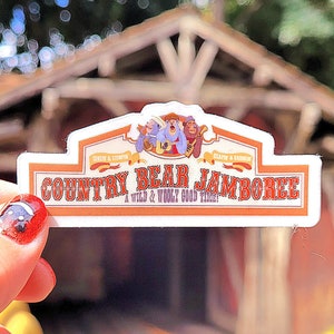 Country Bear Jamboree Sign Sticker - Frontierland Magic Kingdom WDW Water Bottle Decal - Disneyland Scrapbooking