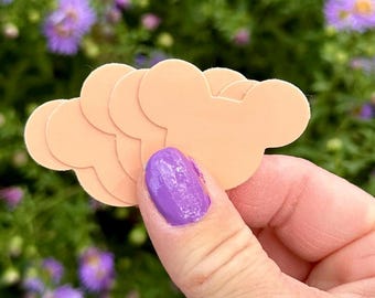 Sticker en forme de Mickey orange : Sticker vinyle imperméable pastel