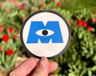 Naklejka z motywem oczu potwora — retro naklejka winylowa z motywem Disneylandu dla miłośników filmów Disneya