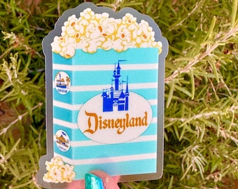Naklejka na pudełko popcornu w stylu vintage Disneyland – naklejka winylowa na przekąski w parku rozrywki w stylu retro