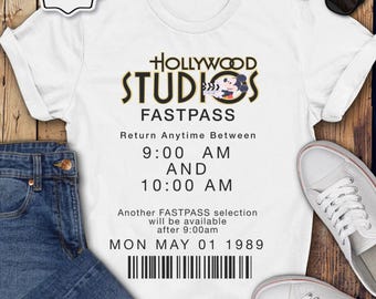 Koszulka Vintage Disney World FastPass, koszulka retro Vacation Group, wiele wzorów