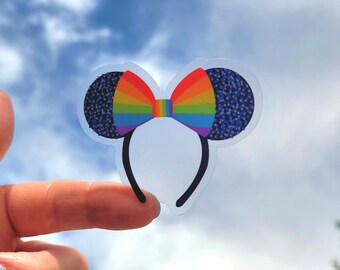 Rainbow Minnie Mouse Ears Pride Sticker LGBTQ