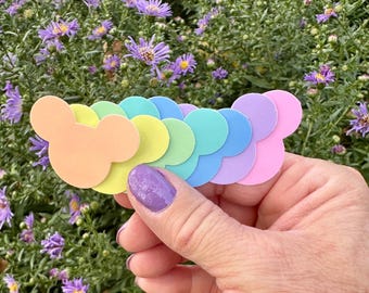 Mickey-Shaped Sticker Set Pastel: Multi-Colored Vinyl Decals