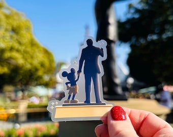 Adesivo da estátua de Walt e Mickey: "Parceiros" - Decalque de vinil à prova d'água