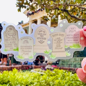 Haunted Mansion Headstones Sticker: Magic Kingdom Disneyland Vinyl Decal