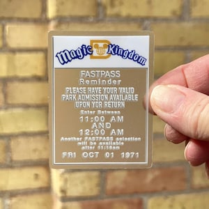 Magic Kingdom FastPass Sticker, Retro Disney Park Vinyl Decal