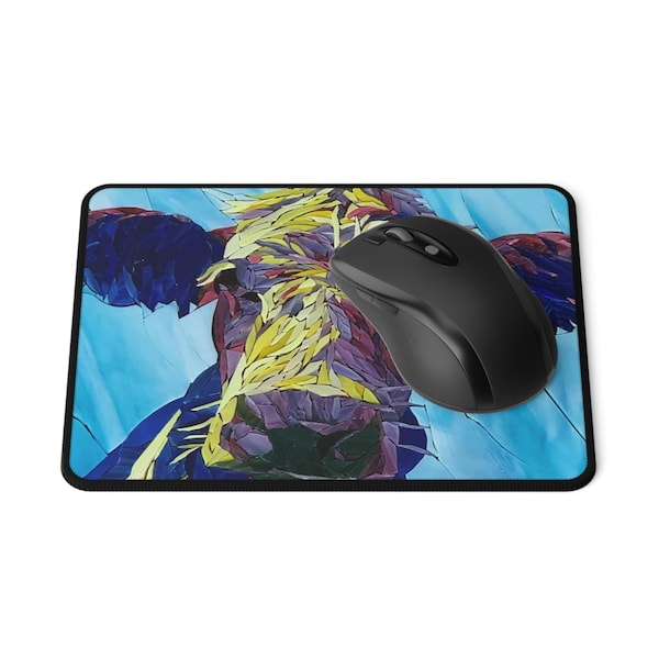 Purple Hazel - Stained glass mosaic print - Non-Slip Mouse Pad